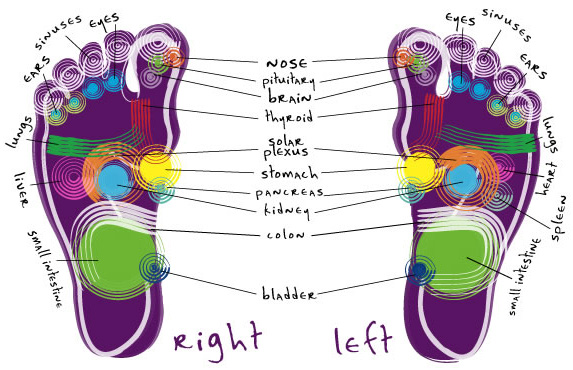 foot meridians in reflexology treatment
