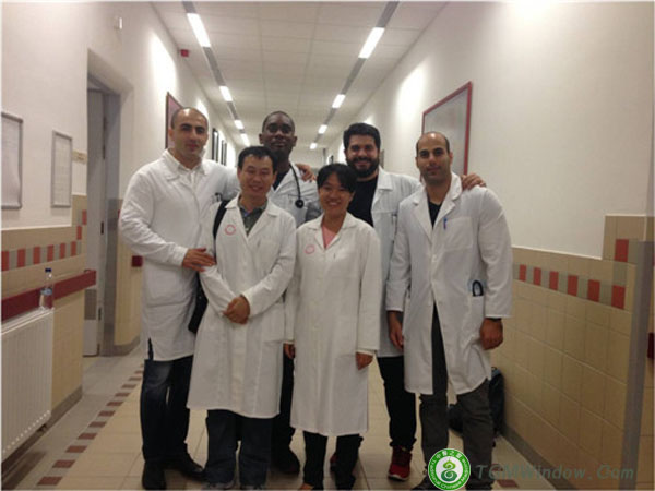 foreign students from different countries come to study chinese medicine in our medical center.