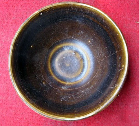 dark brown glazed bowl