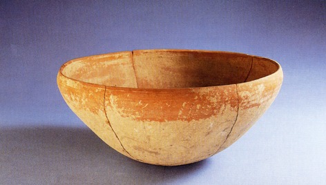 red pottery bowl