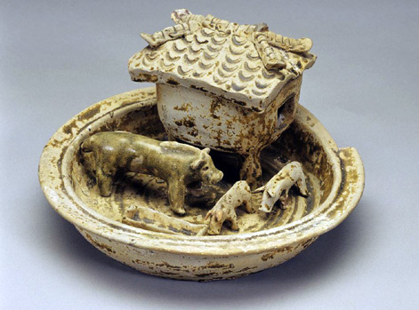 pottery model of a pigsty